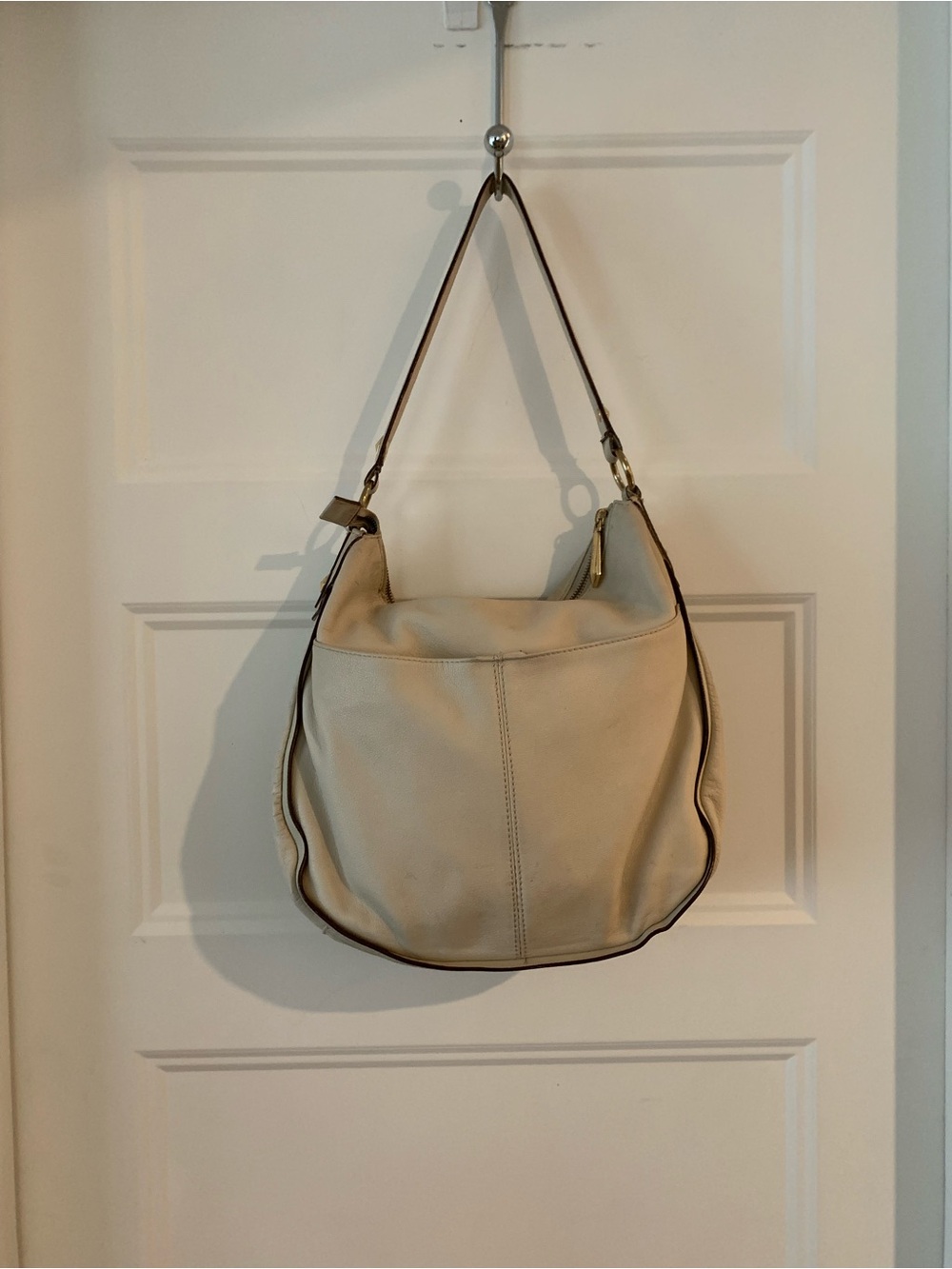 Perlina New York , women's Cream color Leather Shoulder High end Bag